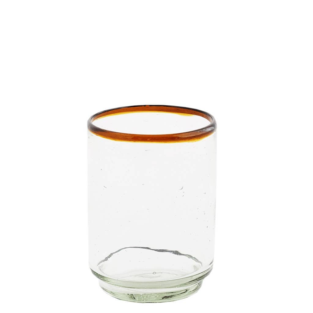 Amber Rim Medium Stacking Drinking Glass