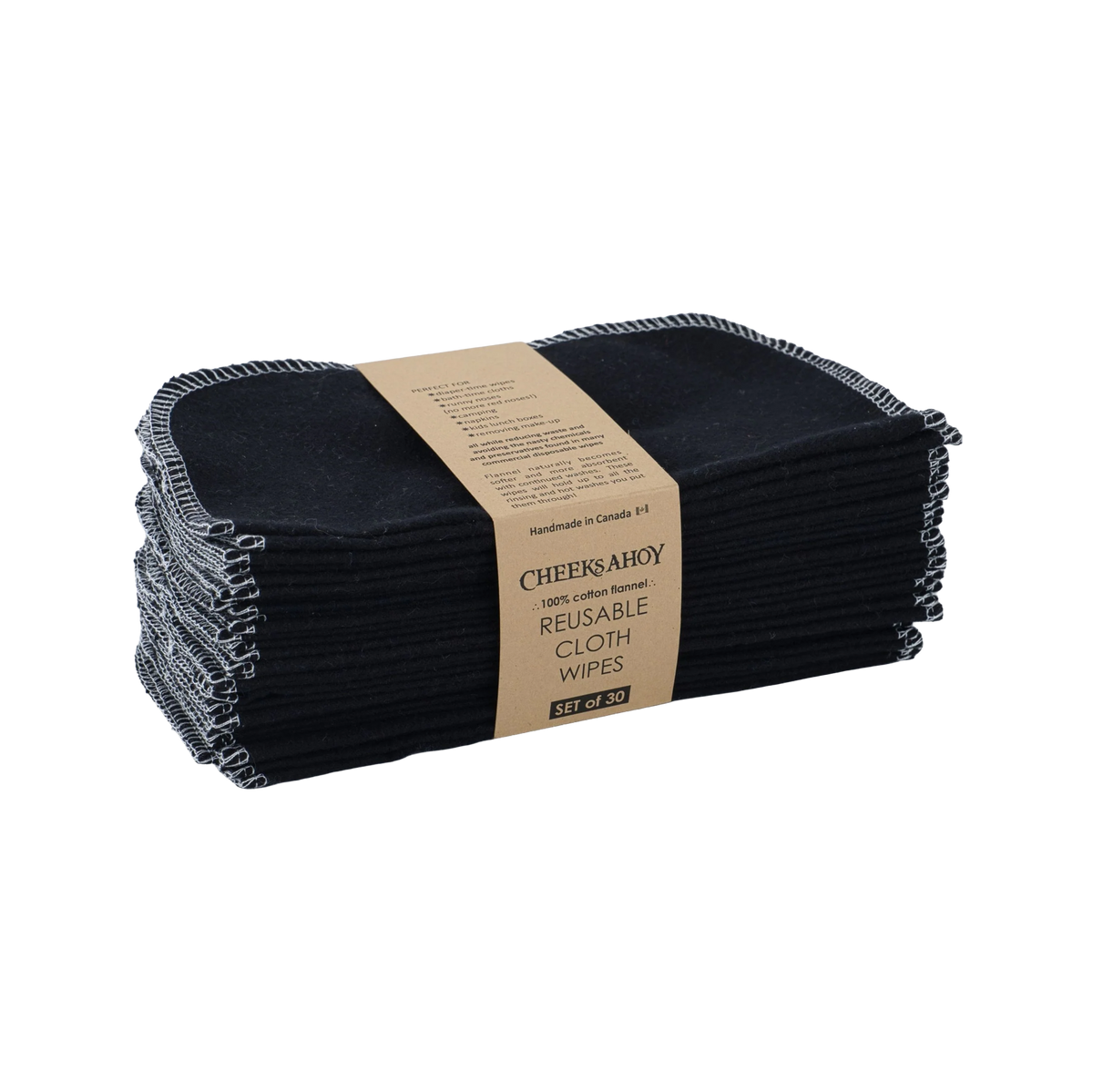 Cheeks Ahoy Cloth Wipes 30 pack - Charcoal