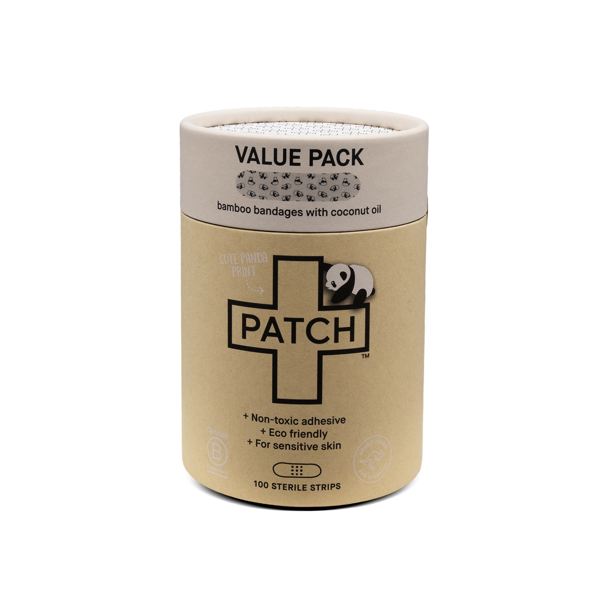 Patch Value Pack - 100 Panda Bamboo Bandages