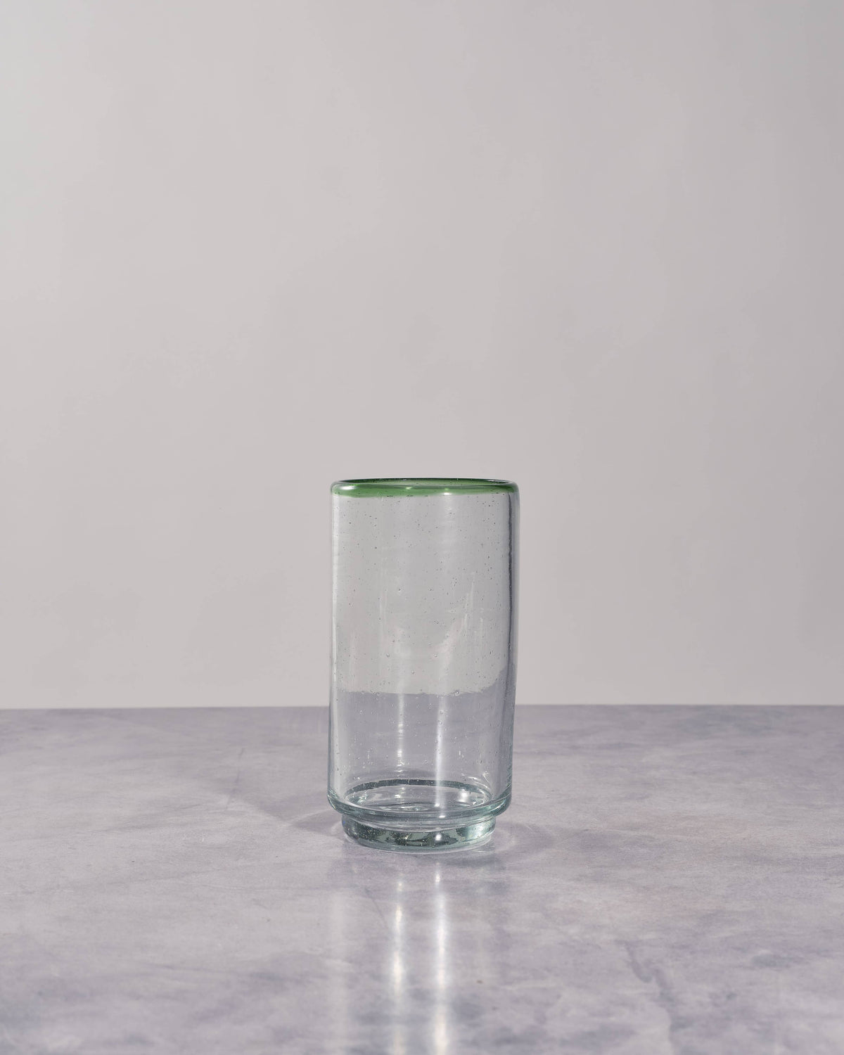 Green Rim Large Stacking Glass
