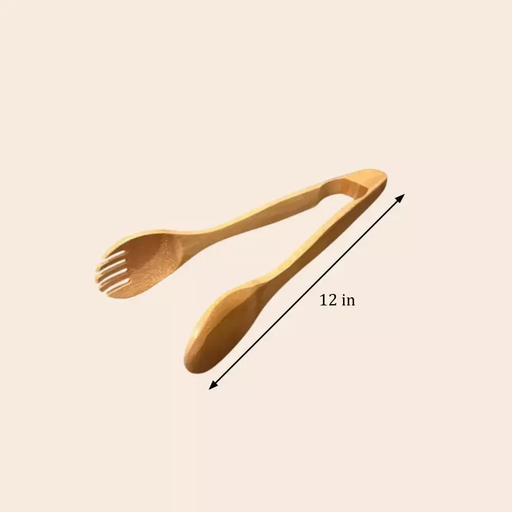 Bamboo Switch 12" Serving Tong with Fork End