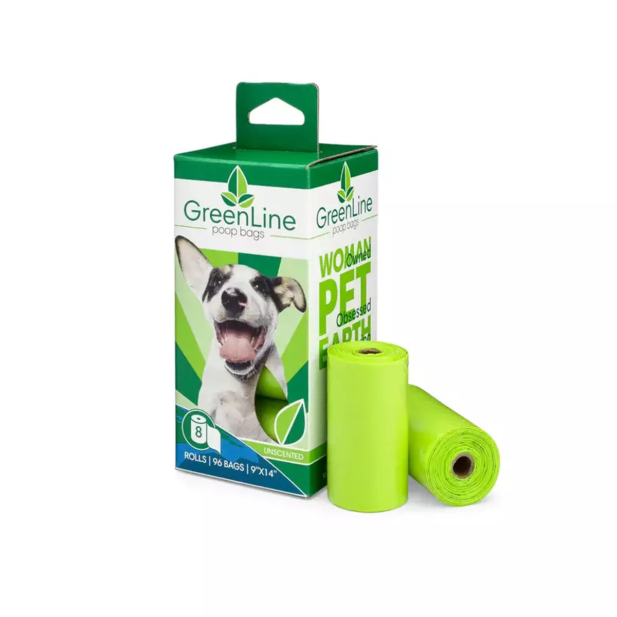 Greenline Biodegradable Poop Bags - 8 Roll Pack