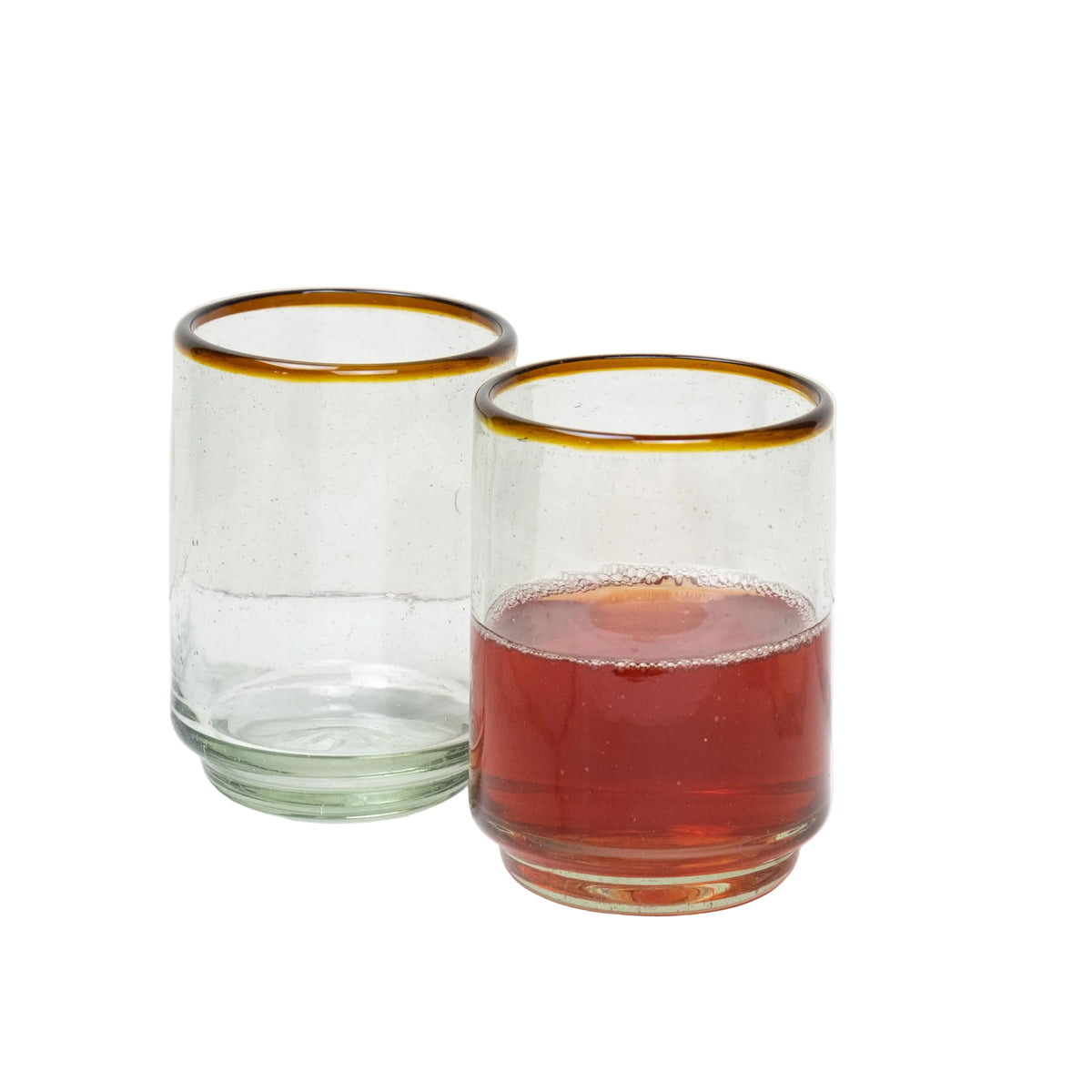 Amber Rim Medium Stacking Drinking Glass
