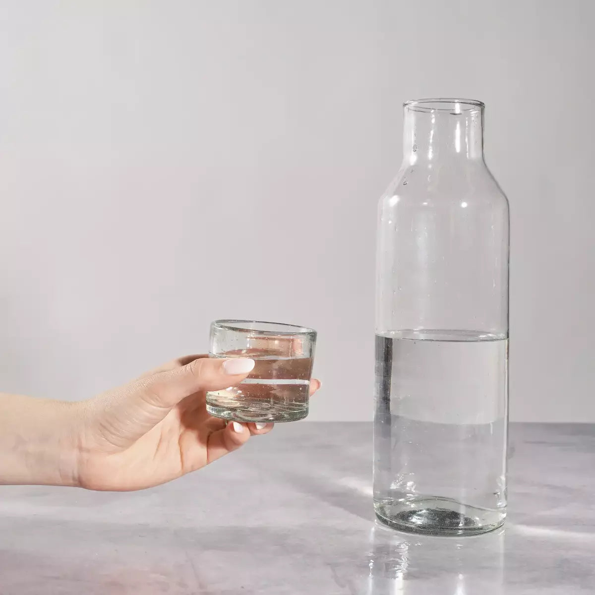 Sobremesa Glass Carafe and Cup