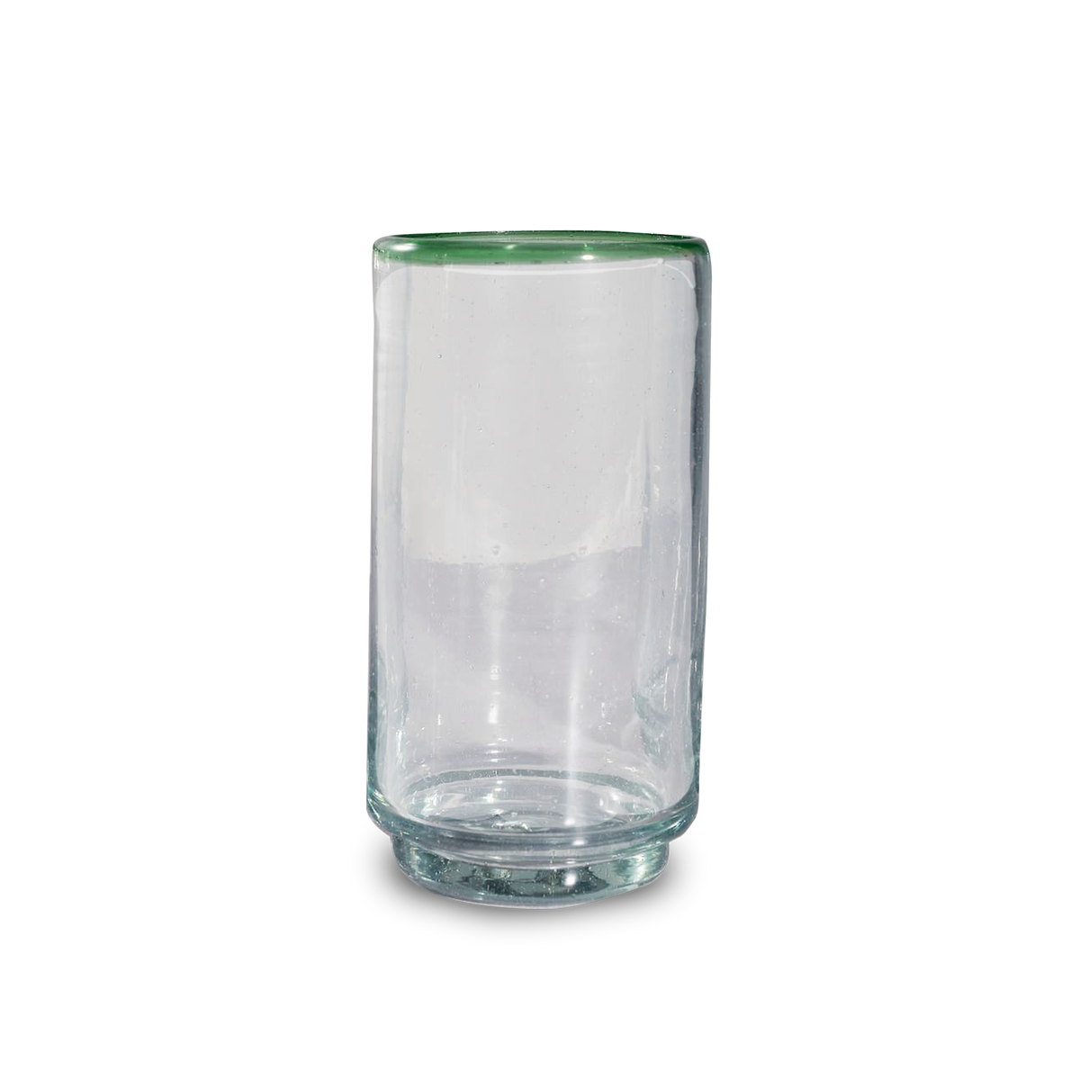 Green Rim Large Stacking Glass